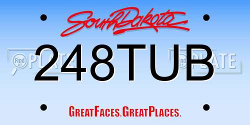 248TUB South Dakota License Plate