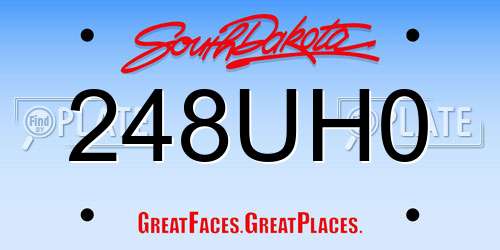 248UH0 South Dakota License Plate