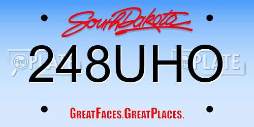 248UHO South Dakota License Plate