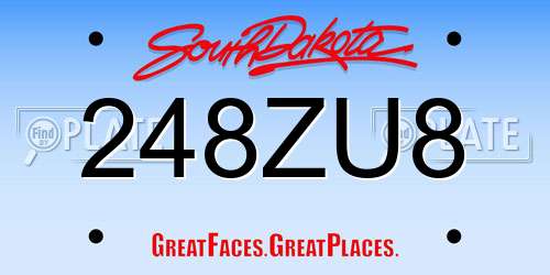 248ZU8 South Dakota License Plate