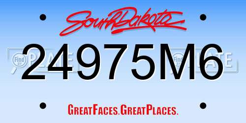 24975M6 South Dakota License Plate