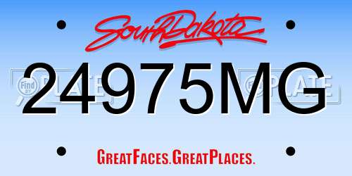 24975MG South Dakota License Plate