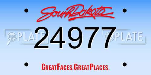 24977 South Dakota License Plate