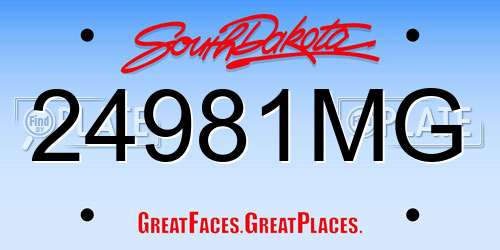 24981MG South Dakota License Plate