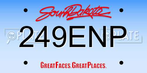 249ENP South Dakota License Plate