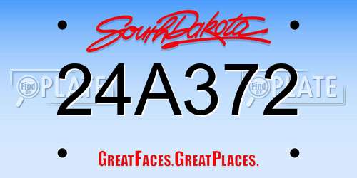 24A372 South Dakota License Plate