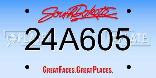 24A605 South Dakota License Plate