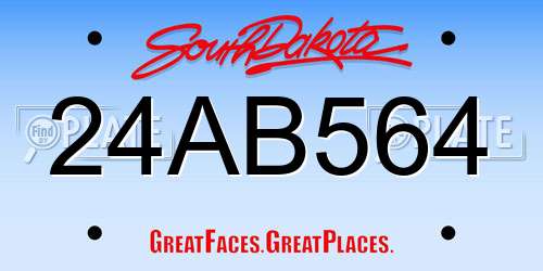 24AB564 South Dakota License Plate