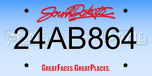 24AB864 South Dakota License Plate