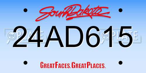 24AD615 South Dakota License Plate