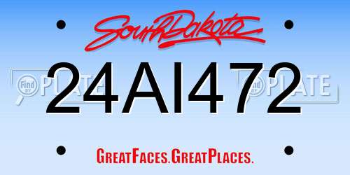 24AI472 South Dakota License Plate