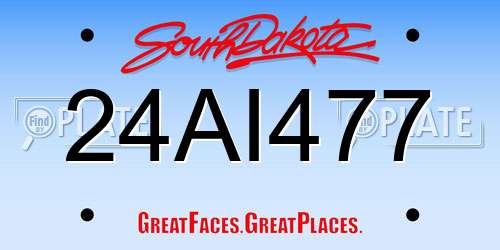 24AI477 South Dakota License Plate