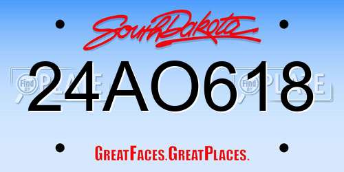 24AO618 South Dakota License Plate