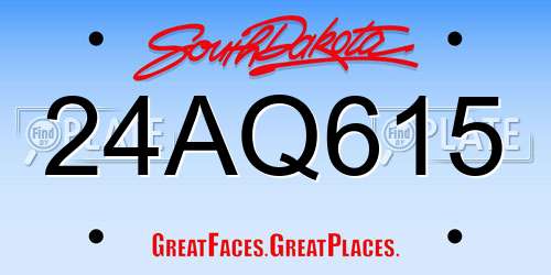 24AQ615 South Dakota License Plate
