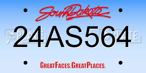 24AS564 South Dakota License Plate
