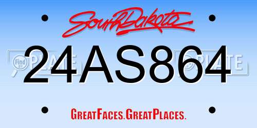 24AS864 South Dakota License Plate