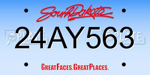 24AY563 South Dakota License Plate