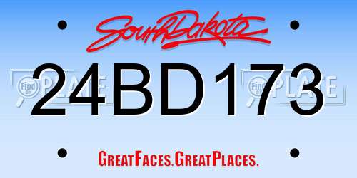 24BD173 South Dakota License Plate