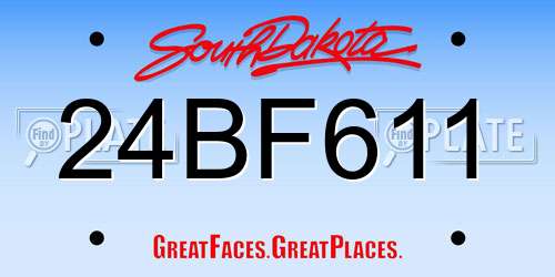 24BF611 South Dakota License Plate