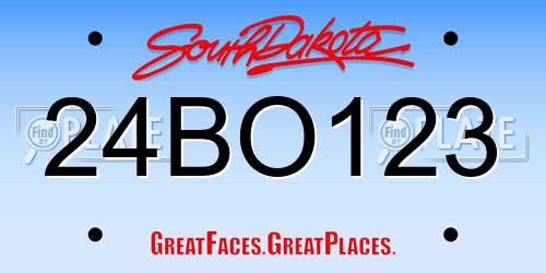 24BO123 South Dakota License Plate