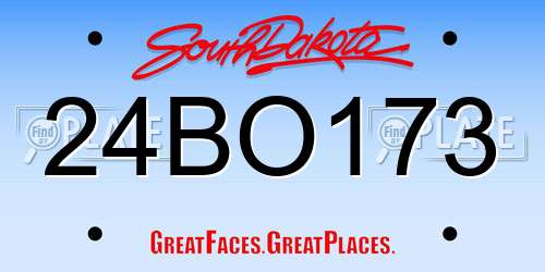 24BO173 South Dakota License Plate