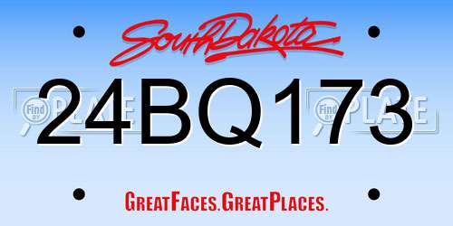 24BQ173 South Dakota License Plate