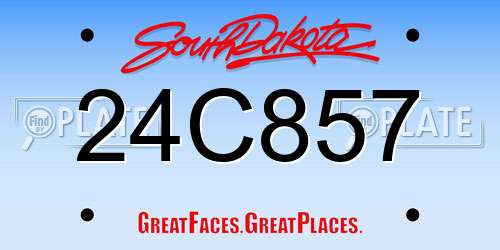 24C857 South Dakota License Plate