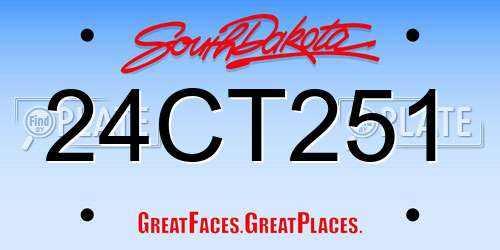 24CT251 South Dakota License Plate