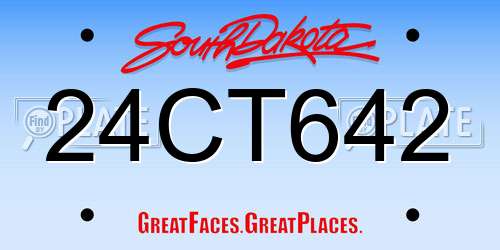 24CT642 South Dakota License Plate