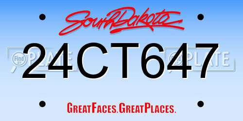 24CT647 South Dakota License Plate