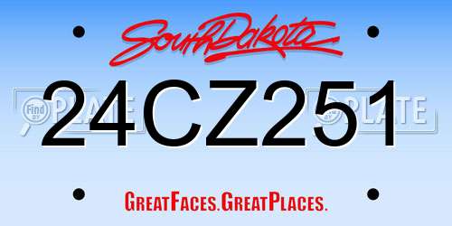 24CZ251 South Dakota License Plate