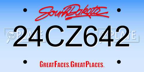 24CZ642 South Dakota License Plate