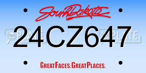 24CZ647 South Dakota License Plate