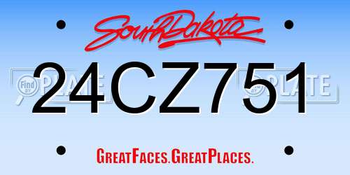 24CZ751 South Dakota License Plate