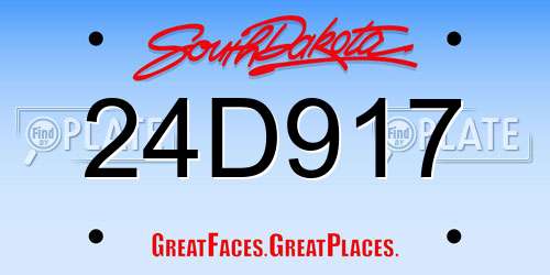 24D917 South Dakota License Plate