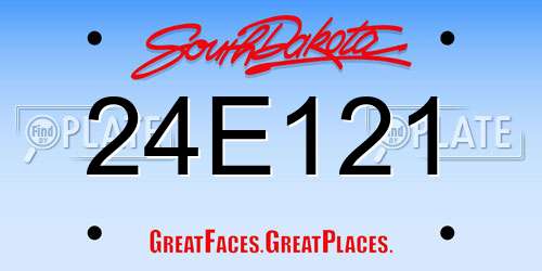 24E121 South Dakota License Plate