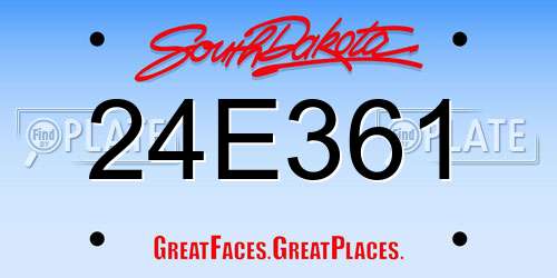 24E361 South Dakota License Plate