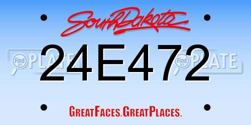 24E472 South Dakota License Plate
