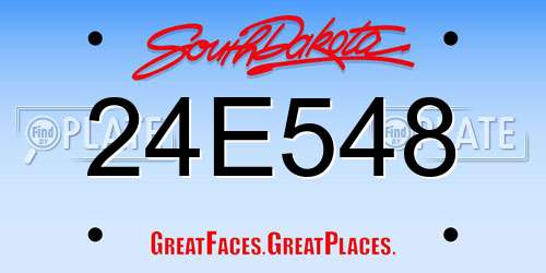 24E548 South Dakota License Plate