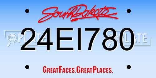 24EI780 South Dakota License Plate