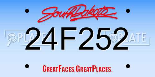 24F252 South Dakota License Plate