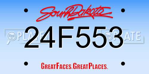 24F553 South Dakota License Plate