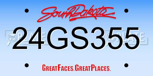 24GS355 South Dakota License Plate