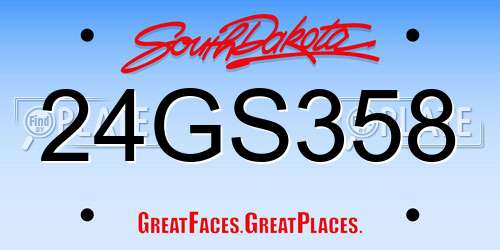 24GS358 South Dakota License Plate