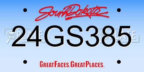 24GS385 South Dakota License Plate