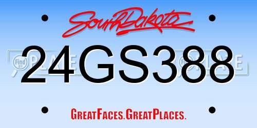 24GS388 South Dakota License Plate