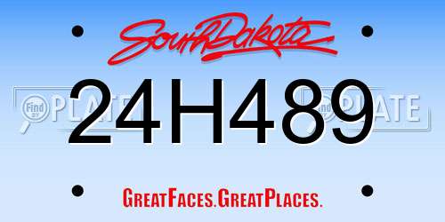 24H489 South Dakota License Plate