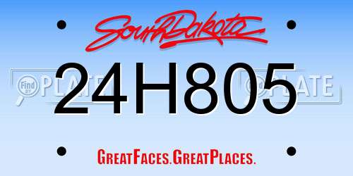 24H805 South Dakota License Plate