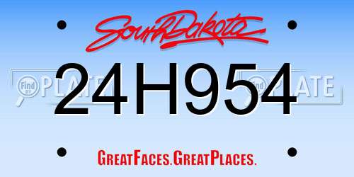 24H954 South Dakota License Plate
