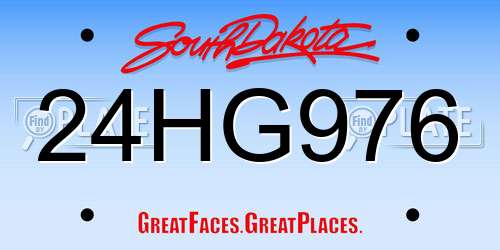 24HG976 South Dakota License Plate